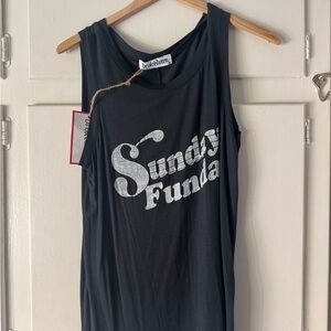 Sundays Funday Black Tank Top